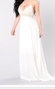 Ancient Ruin Maxi Dress - Off White XL
